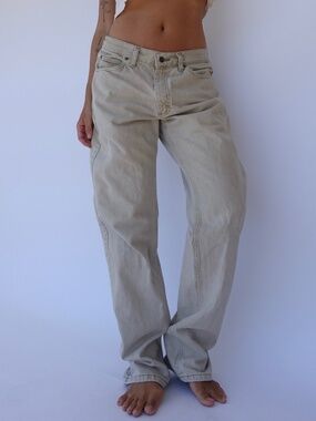 Vintage tan cotton jeans